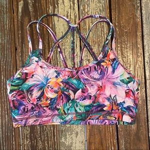 Flower pattern sports bra